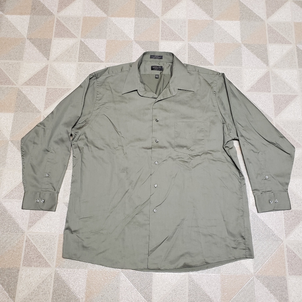 NWOT Arrow XL Long sleeve Button up Collared Dress shirt Gray